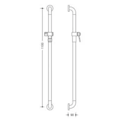 HEWI Serie 477 Brausehalterstange 110 Cm -DuschWelt Geschaft hersteller hewi serie 477 brausehalterstange 5696344