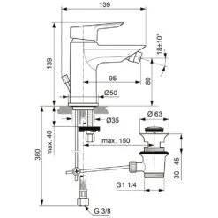 Ideal Standard Tesi Einhebel-Bidetarmatur