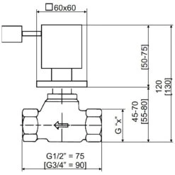 Kaja Bquadrat Unterputz-Ventil Komplett, Mit Gewindeanschluss G3/4“, DN20