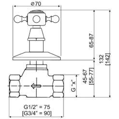 Kaja Romanze Unterputz-Ventil Hot, G1/2“