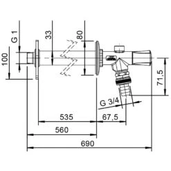 Kemper Frosti-Plus XL Frostsichere Außenarmatur Mit Griff DN 20 XL-Bausatzausführung
