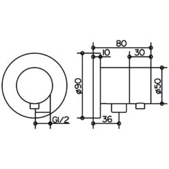 Keuco IXMO 3-Wege Umstellventil Mit Schlauchanschluss UP DN 15 Rund, Griff Comfort