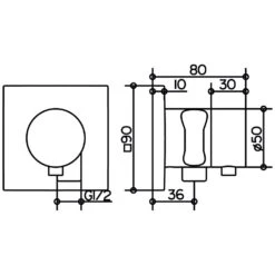 Keuco IXMO 3-Wege Umstellventil Mit Schlauchanschluss Und Brausehalter UP Eckig, Griff Comfort
