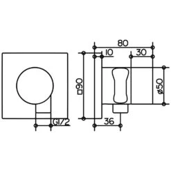 Keuco IXMO 3-Wege Ab- Und Umstellventil Mit Schlauchanschluss Und Brausehalter UP DN15 Eckig