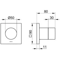 Keuco IXMO 2-Wege Umstellventil UP DN15 Eckig Mit Griff Pure