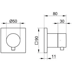 Keuco IXMO 2-Wege Ab- Und Umstellventil UP DN15 Eckig Mit Griff Comfort