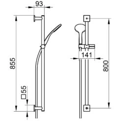 Keuco IXMO SOLO Brause-Set, Rosette Eckig -DuschWelt Geschaft hersteller keuco armaturen ixmo zubehoer solo 2613613