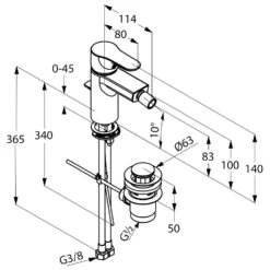 Kludi OBJEKTA Bidet-Einhandmischer