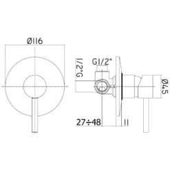 Kronenbach AQA 2.0 Unterputz-Bidetarmatur Taharet-Bidet Mit Grundkörper