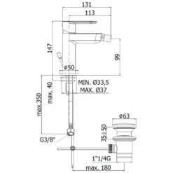 Kronenbach Plana 2.0 Bidet-Einhebelmischer -DuschWelt Geschaft hersteller kronenbach plana 2 bidet einhebelmischer 1050553