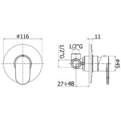 Kronenbach Plana 2.0 Unterputz-Bidetarmatur Taharet-Bidet Inkl. Grundkörper