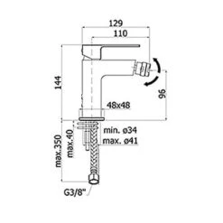 Pure 2.0 Einhebel-Bidetbatterie Ohne Ablaufgarnitur