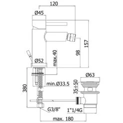 Loft 2.0 Einhebel-Bidetbatterie Mit Ablaufgarnitur