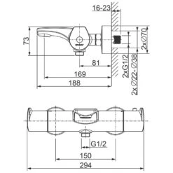 Bravat Nizza Wannenfüll- Und Brausethermostat