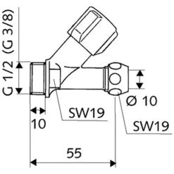 Schell Schrägsitzventil Comfort, Anschluss Außengewinde
