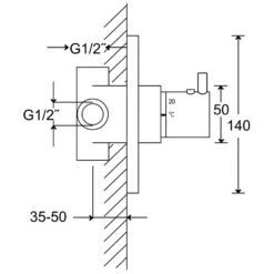 Steinberg Serie 100 Brausethermostat Unterputz