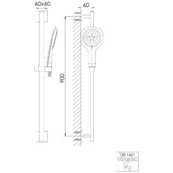 Steinberg Serie 120 Brausegarnitur Eckig Mit Brausestange 90 Cm