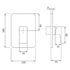 Herzbach CEO BLACK Brausebatterie Unterputz Farbset
