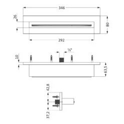 Herzbach DEEP GREY Schwall-Wandauslauf XL Für Wand-Aufputzmontage
