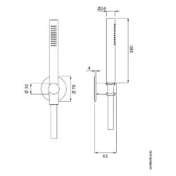 Herzbach DEEP WHITE Wannenset Mit Konushalter Seven Round