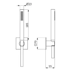 Herzbach DESIGN IX PVD BLACK STEEL Wannenset Mit Konushalter Seven Square