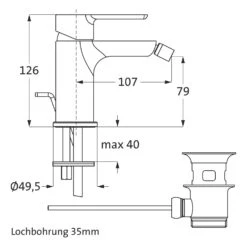 Herzbach MARE Bidet-Einlochbatterie