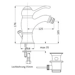 Herzbach EPOCA Bidet-Einlochbatterie