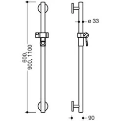 HEWI System 800K Brausehalterstange