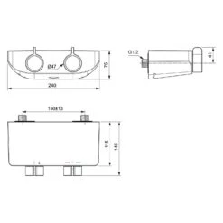 Ideal Standard Ceraplus Safe OX Brausekombination Mit Thermostat -DuschWelt Geschaft ideal standard badarmaturen ceraplus thermostatarmaturen dusche 12499780