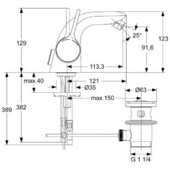 Ideal Standard Melange Einhebel-Bidetarmatur -DuschWelt Geschaft ideal standard melange einhebel bidetarmatur 1073659