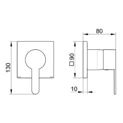 Keuco IXMO Flat Black Selection Unterputz-Einhebelmischer, Eckig -DuschWelt Geschaft keuco ixmo brausenprogramm flat black selection 6798474