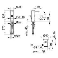 Keuco IXMO Soft Einhebel-Bidetmischer Mit Zugstangen-Ablaufgarnitur -DuschWelt Geschaft keuco ixmo soft bidet einhebel bidetmischer 5455892