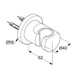 KLUDI NOVA FONTE Puristic Wandhalter