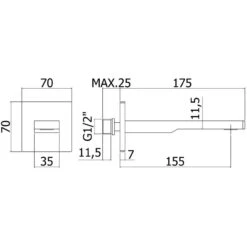 Kronenbach Quara 2.0 Black Wanneneinlauf 15,5 Cm -DuschWelt Geschaft kronenbach badarmaturen quara 2 black wanne 4675481