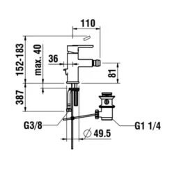 LAUFEN LUA Einhebel-Bidetmischer Mit Ablaufgarnitur -DuschWelt Geschaft laufen alle serien lua armaturen bidet 9254234