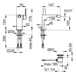 Keuco Edition 11 Black Selection Einhebel-Bidetmischer -DuschWelt Geschaft marken keuco armaturen armaturen edition 11 bidet 11082277