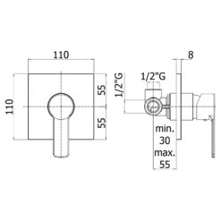 House 2.0 Einhebel-Bidetarmatur Taharet Unterputz , Inkl. Grundkörper