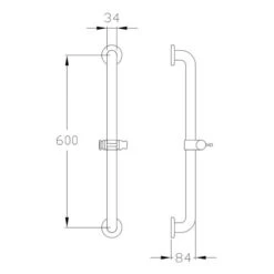 Silver Age System Brausestange 60 Cm
