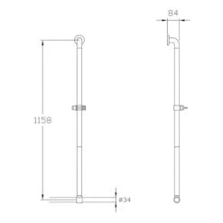 Silver Age System Brausestange 115,8 Cm, Variabel