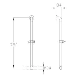 Silver Age System Brausestange 75 Cm, Variabel