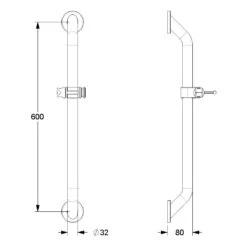 Silver Age System Brausestange 60 Cm, Suizidhemmend