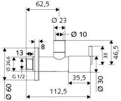 Schell Design-Eckventil Puris