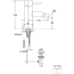Steinberg Serie 100 Bidet-Einhebelmischbatterie