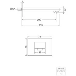 Steinberg Serie 160 Auslauf Für Waschtisch Oder Wanne, Ausladung 20 Cm