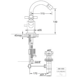 Steinberg Serie 250 Bidet-Zweigriffarmatur