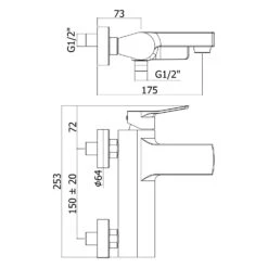 Steinkamp Value Aufputz-Wannenarmatur