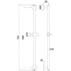 Steinkamp Brausestange Rund 70 Cm