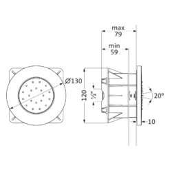 Steinkamp Unterputz-Seitenbrause Rund