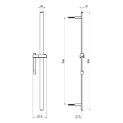Sturotec Eco-Line Brausestange Eckig Mit Brausehalter