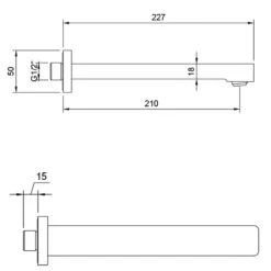 Villeroy & Boch Architectura Badewannenauslauf Für Wandmontage -DuschWelt Geschaft villeroy boch alle kollektionen architectura armaturen 12109050
